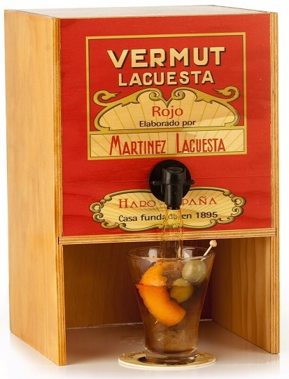 Bag in Box 5 litros Vermouth Lacuesta en Cajón de Madera